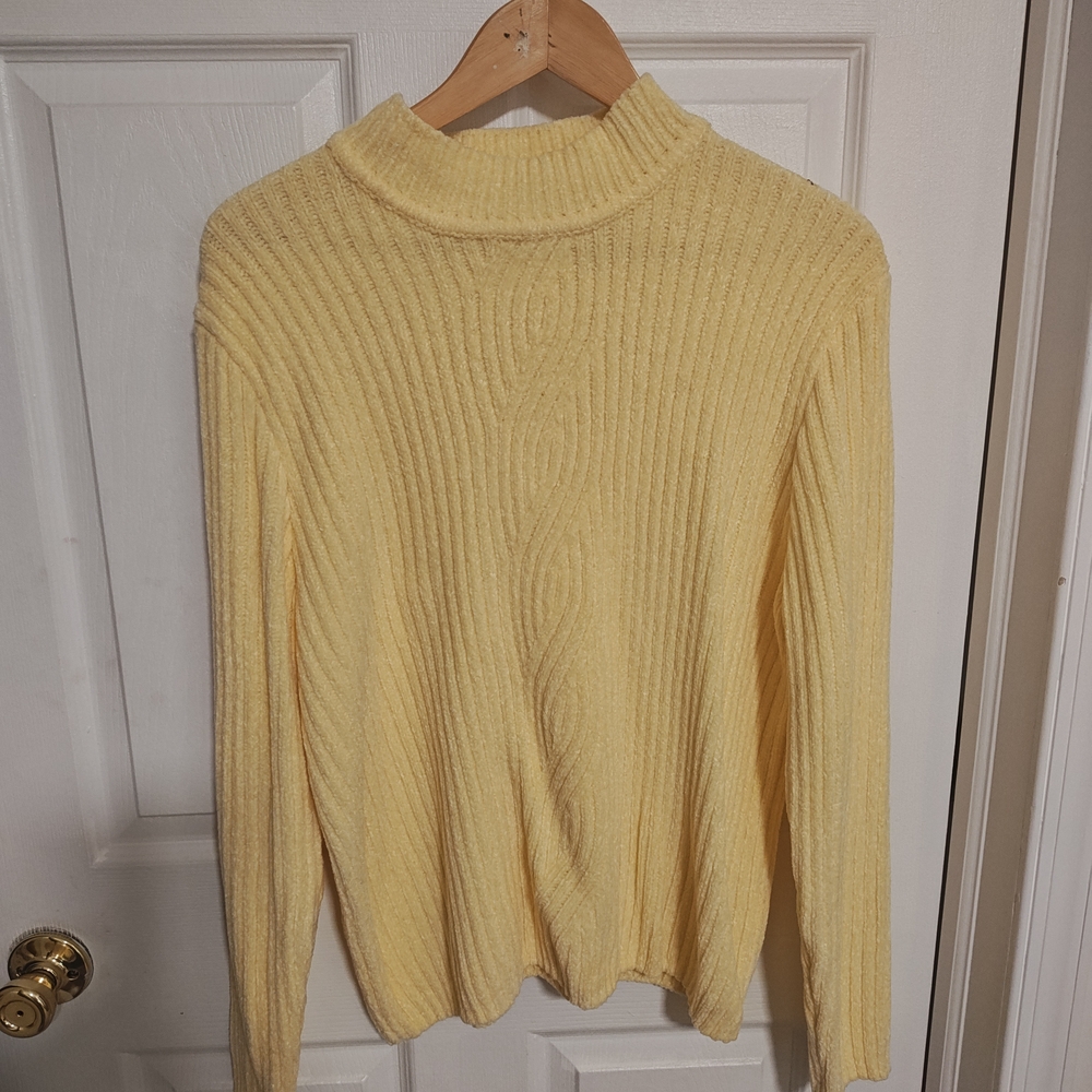 Yellow Ribbed Women's Sweater